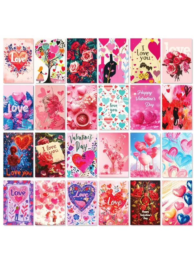 Valentines Day Love Heart Greeting Cards Bulk Pack Of 50pcs For Couples Wall Decor - Image 2